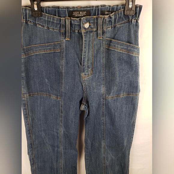 Judy Blue Elastic High Waist Vintage Medium Washed Straight Leg Jeans Sz 5/27 - Picture 3 of 12